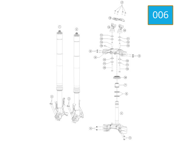 006 - FRONT FORK - TRIPLE CLAMP