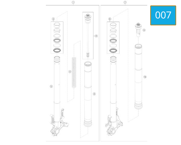 007 - FRONT FORK - INNER PARTS