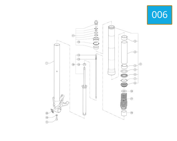 006 - FORK LEG ASSY - RIGHT TV R