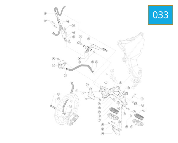 033 - FOOTREST RH - PEDAL BRAKE