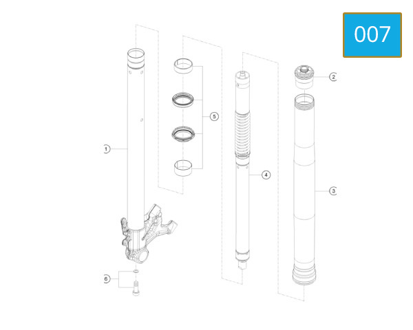 007 - FORK LEG ASSY - RIGHT TV LUSSO - SCS