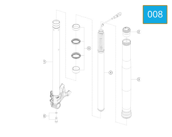 008 - FORK LEG ASSY - LEFT TV LUSSO - SCS