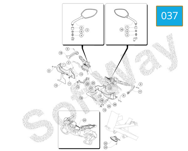 037 - WIRING HARNESS - FRONT FLASHER LIGHTS