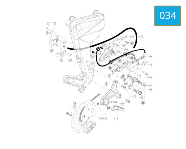 034 - FOOTREST, FRONT RIGHT - PEDAL BRAKE