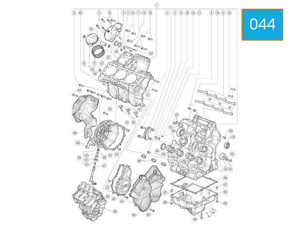 044 - CRANKCASE - CYLINDER
