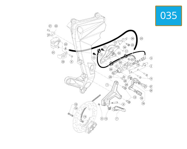 035 - FOOTREST, RH - PEDAL, BRAKE