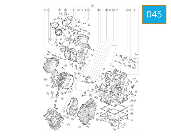 045 - CRANKCASE - CYLINDER