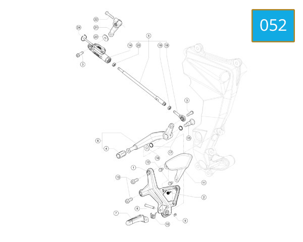 052 - FOOTREDT, FRONT LEFT - PEDAL, GEAR CHANGE