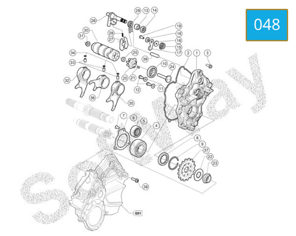 048 - CHANGE GEAR SELECTOR