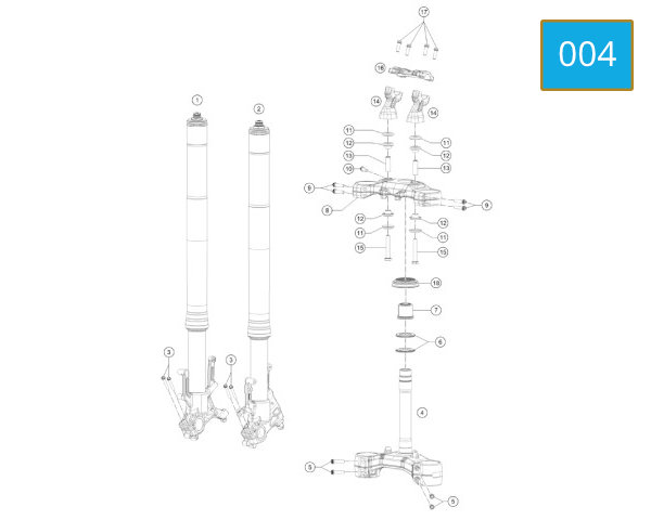 004 - FRONT FORK - TRIPLE CLAMP