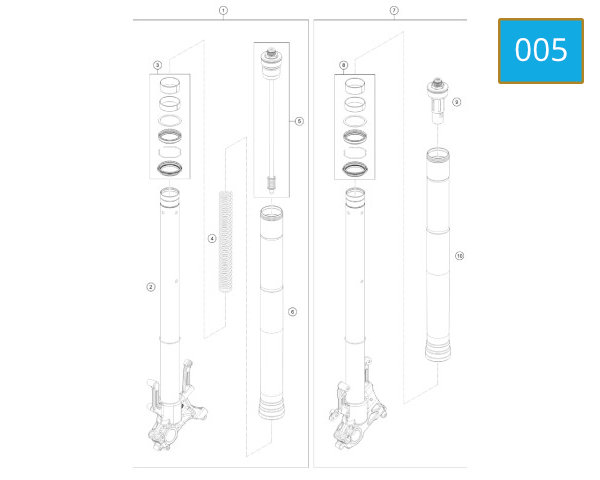 005 - FRONT FORK - INNER PARTS
