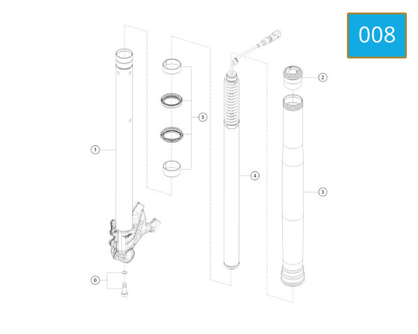 008 - FORK LEG ASSY - LEFT TV LUSSO - SCS