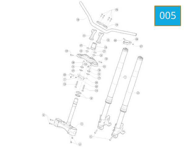 005 - FRONT FORK - HANDLEBAR