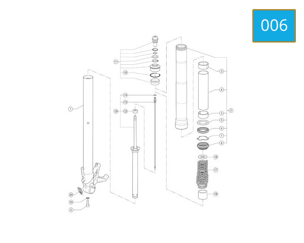 006 - FORK LEG ASSY - RIGHT TV R