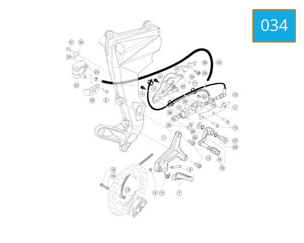 034 - FOOTREST, FRONT RIGHT - PEDAL BRAKE