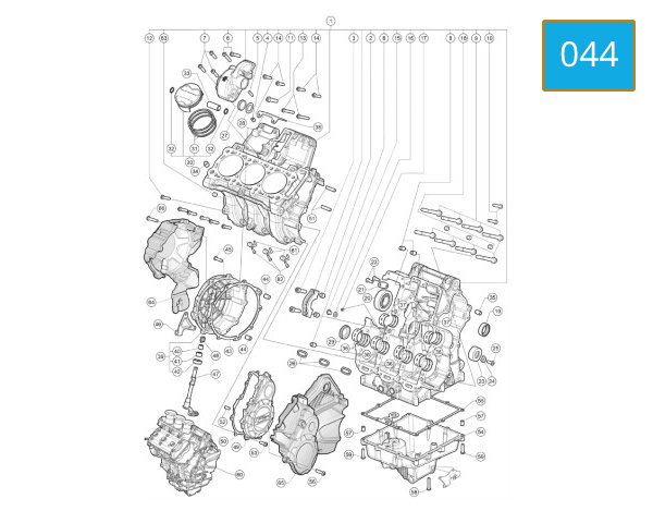 044 - CRANKCASE - CYLINDER