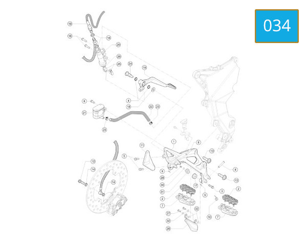 034 - FOOTREST RH - PEDAL BRAKE