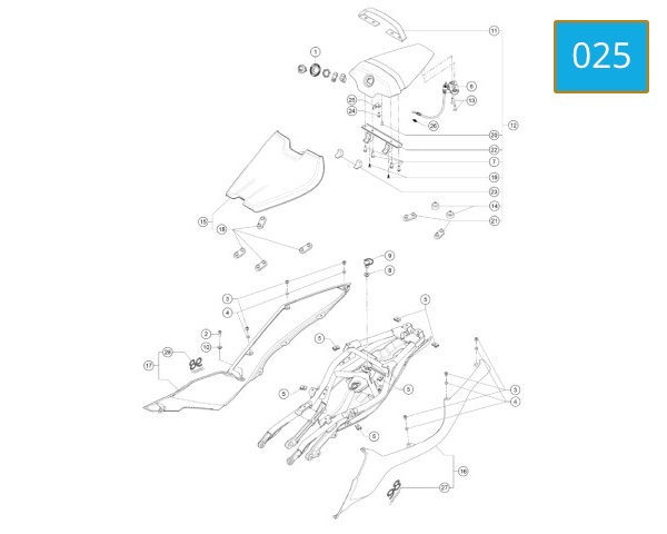 025 - SEAT REAR COVER, FRAME