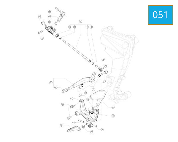 051 - FOOTREDT, FRONT LEFT - PEDAL, GEAR CHANGE