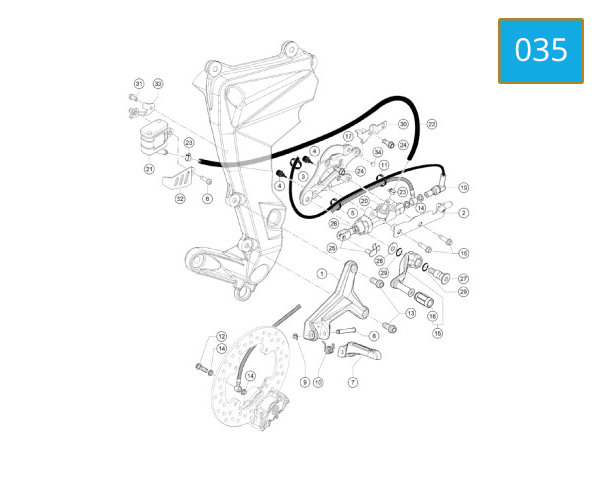 035 - FOOTREST, RH - PEDAL, BRAKE