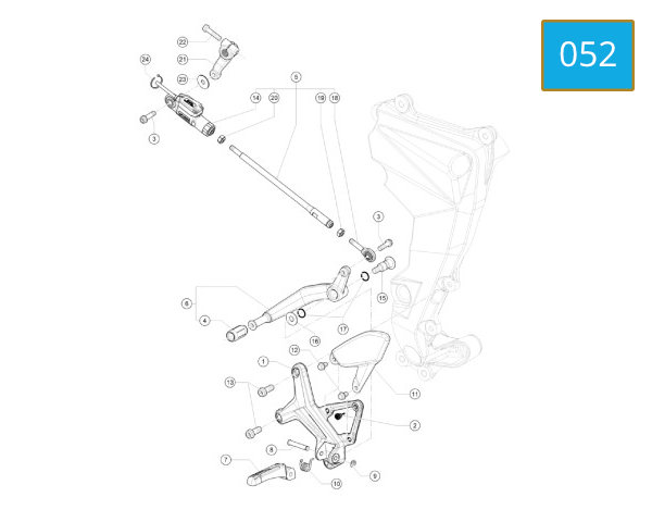 052 - FOOTREDT, FRONT LEFT - PEDAL, GEAR CHANGE