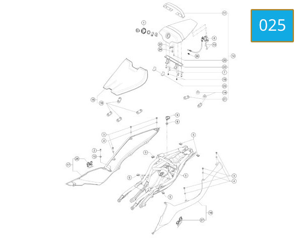 025 - SEAT REAR COVER, FRAME
