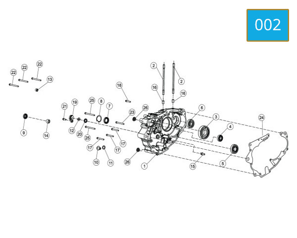002 - CRANKCASE LEFT