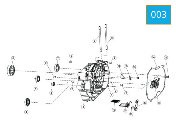 003 - CRANKCASE RIGHT