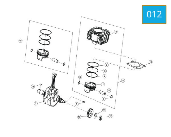 012 - CRANKSHAFT AND PISTON