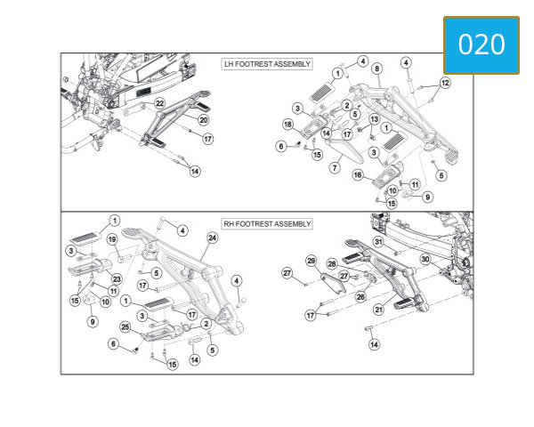 020 - FOOTREST ASSY