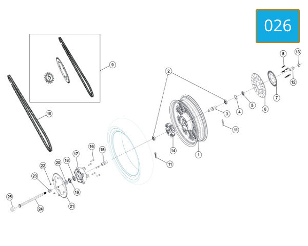 026 - REAR ALLOY WHEEL ASSY