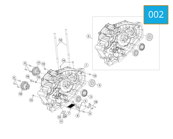 002 - CRANKCASE LEFT