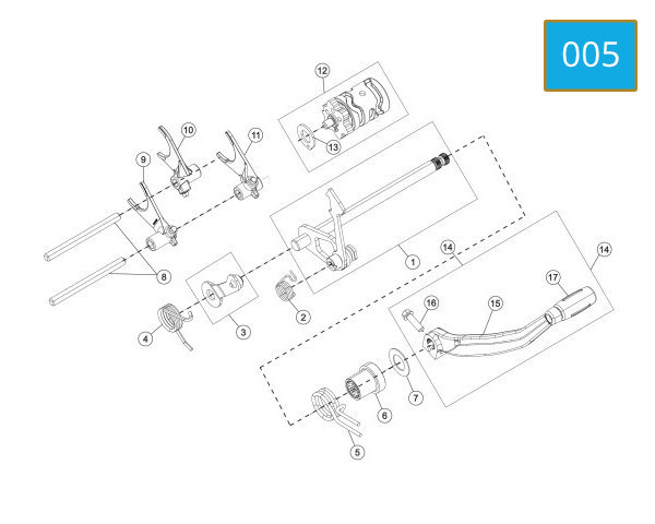 005 - DRUM ASM - SHIFT SHAFT MECH CAMBINE