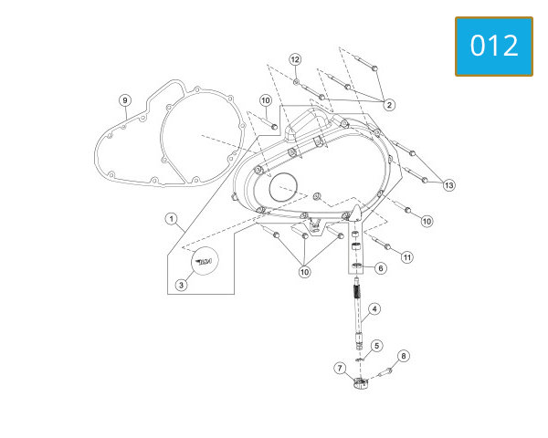 012 - LEFT CLUTCH COVER ASSY