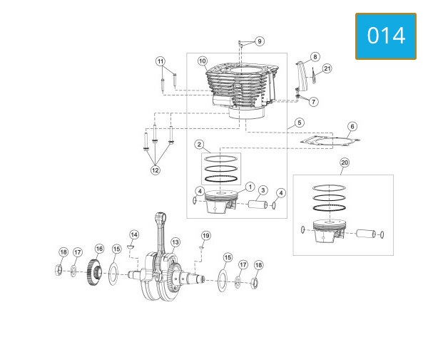 014 - CRANKSHAFT  PISTON