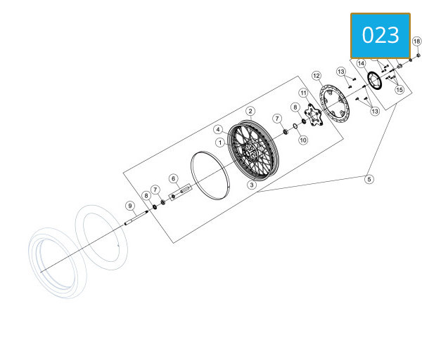 023 - FRONT WHEEL ASSY