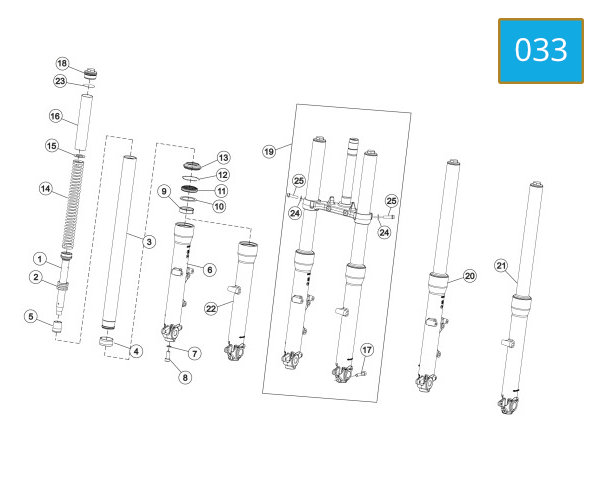 033 - FRONT FORK ASSY