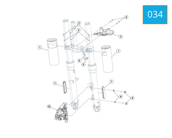034 - FRONT FORK MOUNTINGS