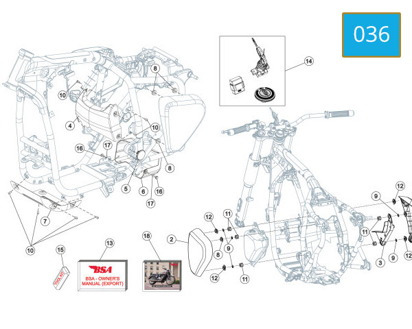 036 - SIDE PANELS BASH PLATE ECU COVER LOCK SET