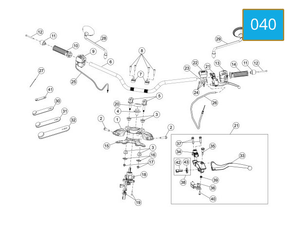 040 - HANDLE BAR ASSY