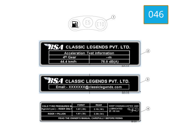 046 - HOMOLOGATION - INFORMATION STICKERS
