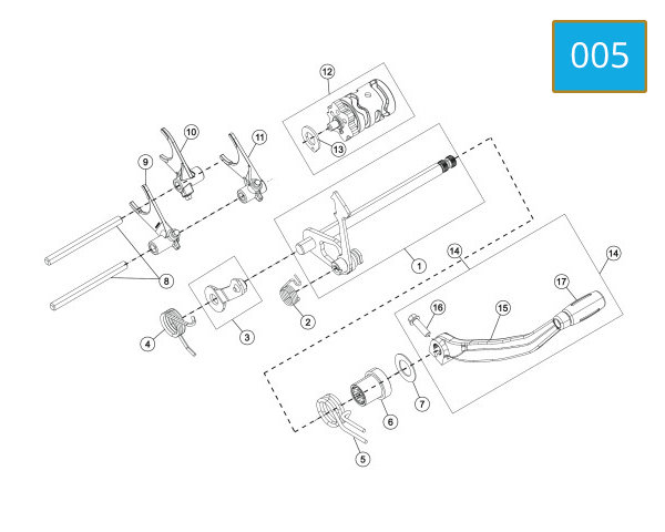 005 - DRUM ASM - SHIFT SHAFT MECH CAMBINE