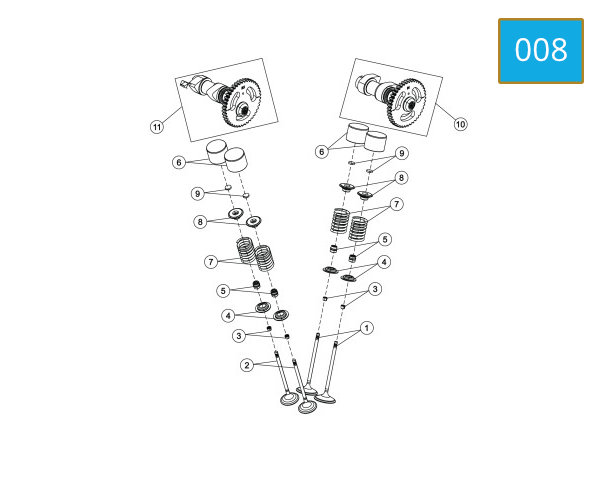 008 - VALVE TRAIN AND CAM SHAFT
