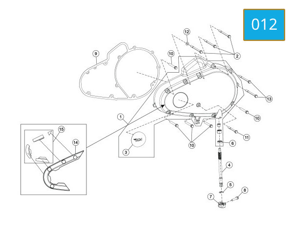 012 - LEFT CLUTCH COVER ASSY
