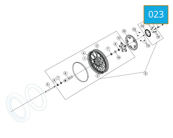 023 - FRONT WHEEL ASSY