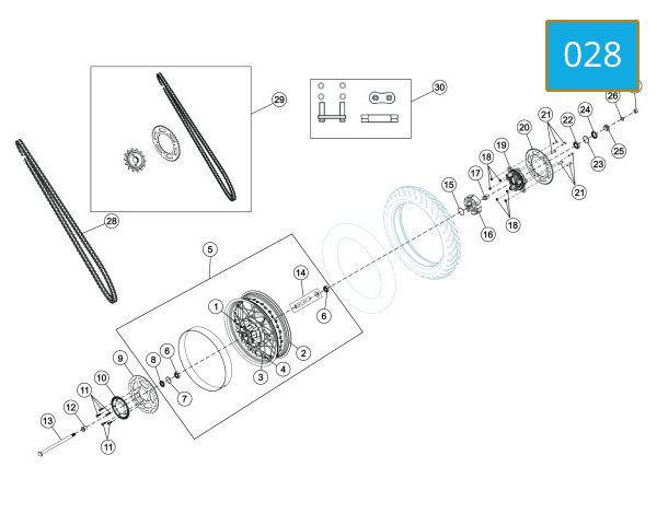 028 - REAR WHEEL ASSY
