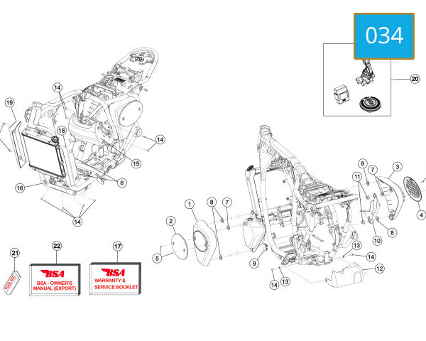 034 - SIDE PANELS BASH PLATE ECU COVER LOCK SET