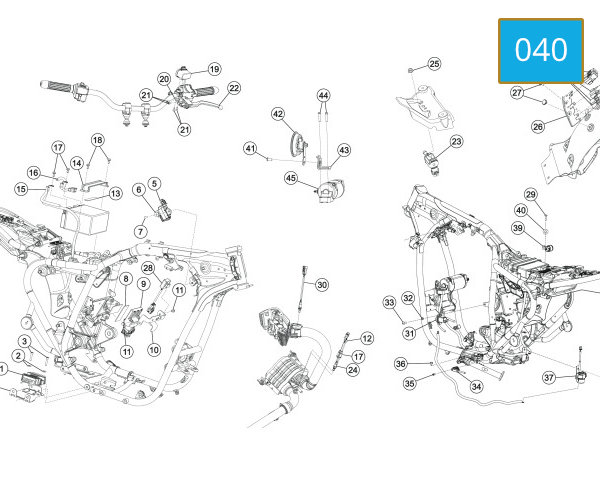040 - ELECTRICAL SYSTEM ASSY ON FRAME