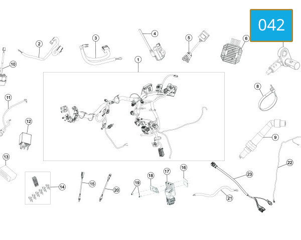 042 - WIRING HARNESS - BATTERY STARTER RELAY - RELAY CORDSET