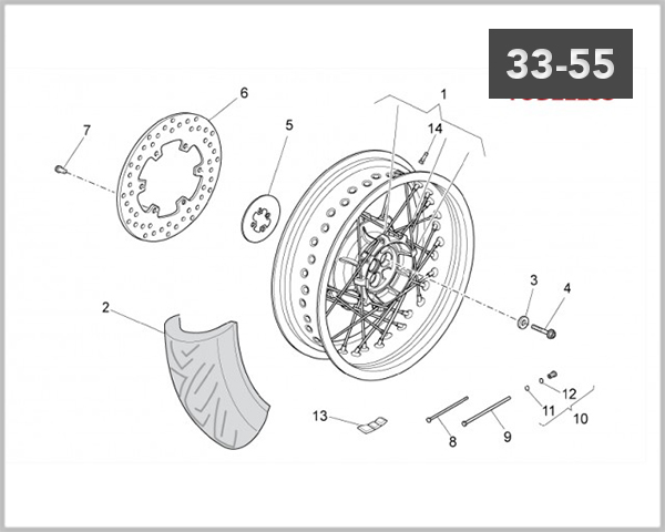 33-55 - REAR WHEEL TUBELESS